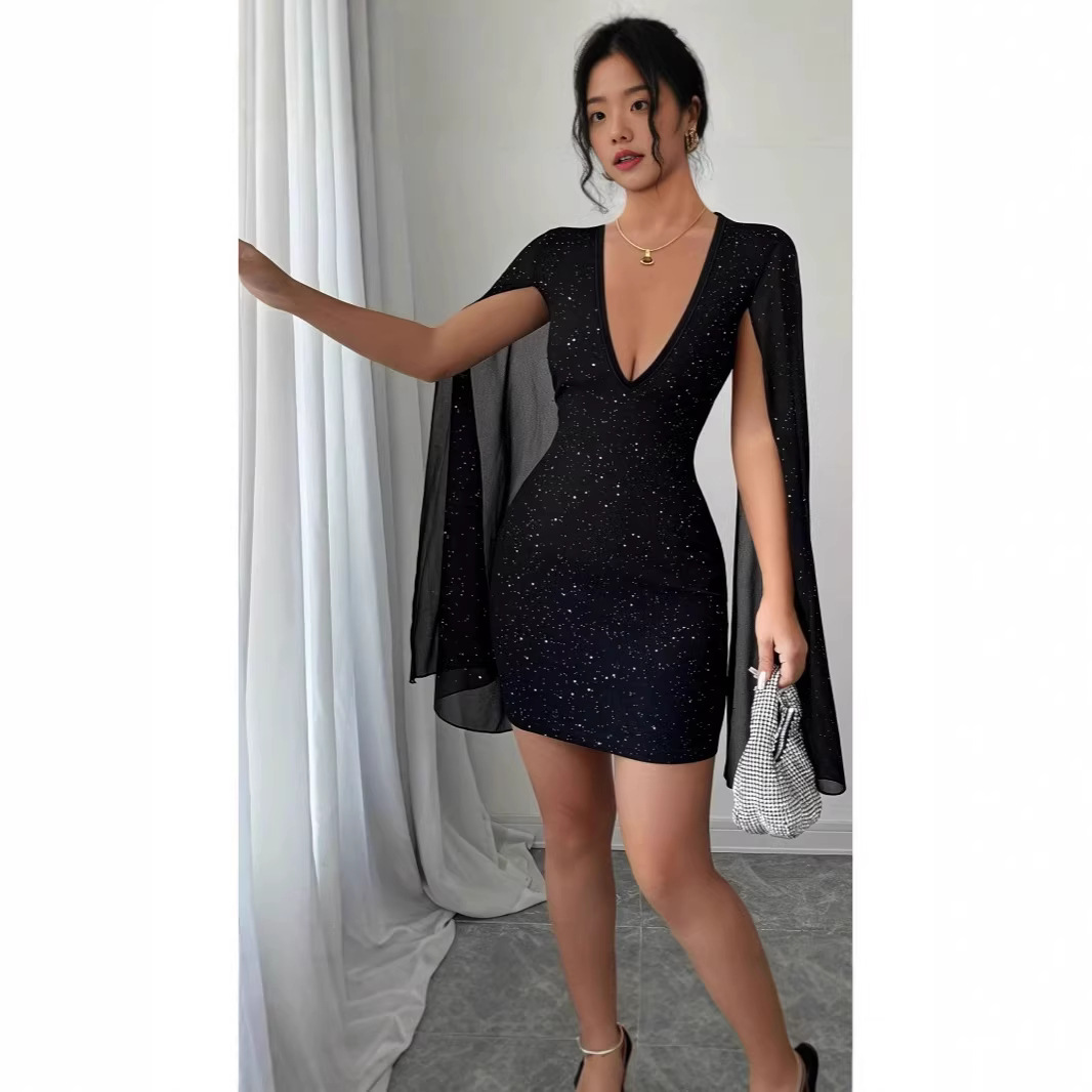 Women'S Elegant Formal Wear - V Neck Bodycon Midi Dress Elegant