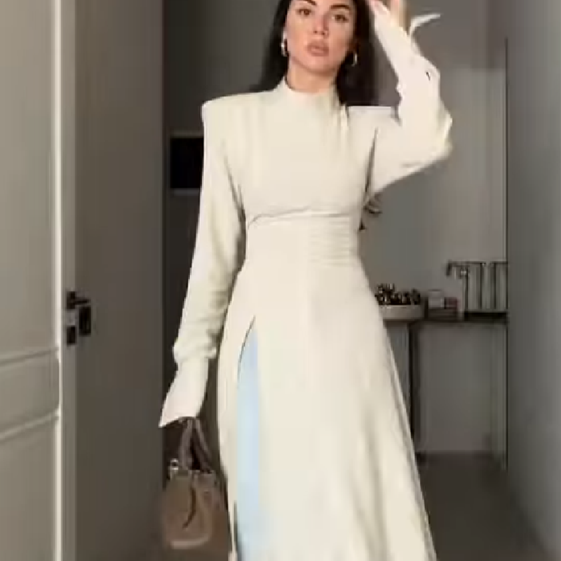 Women'S Elegant Formal Wear - Women's Elegant High Neck Long Sleeve