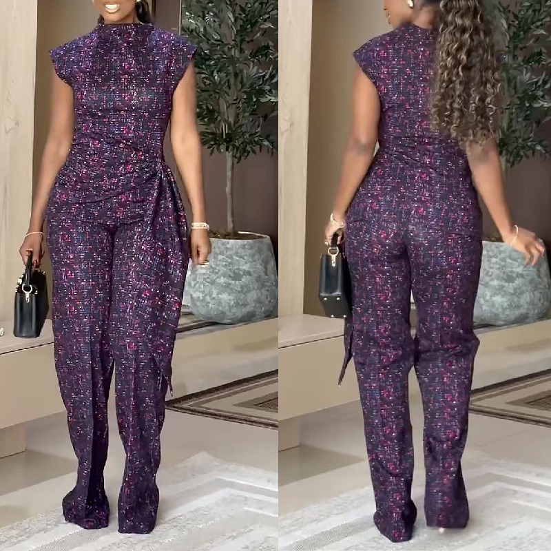 Women'S Formal Wear With Pants - Elegant Women's African Print 2 Piece