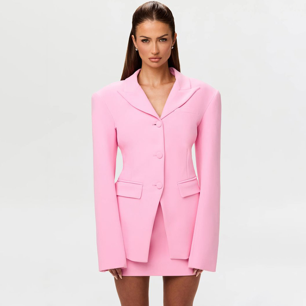 Women'S Elegant Formal Wear - Lively Pink Women's 2Pic Suit Set