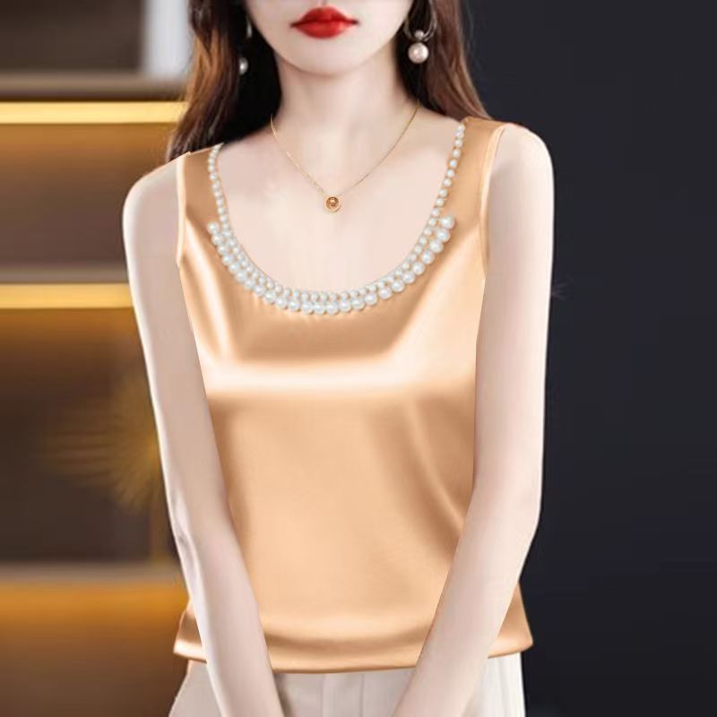 Silk Camisole Work - Solid Satin Silk Camisole Crop Top
