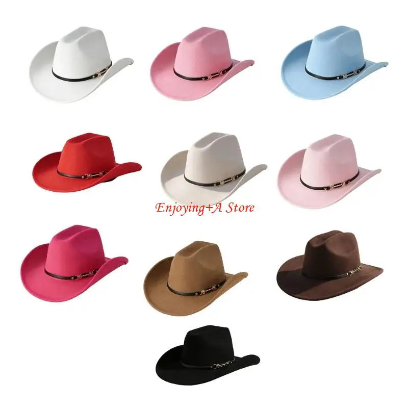 Women Formal Wear Western - PXPB Roll Brims Cowboy Cap for