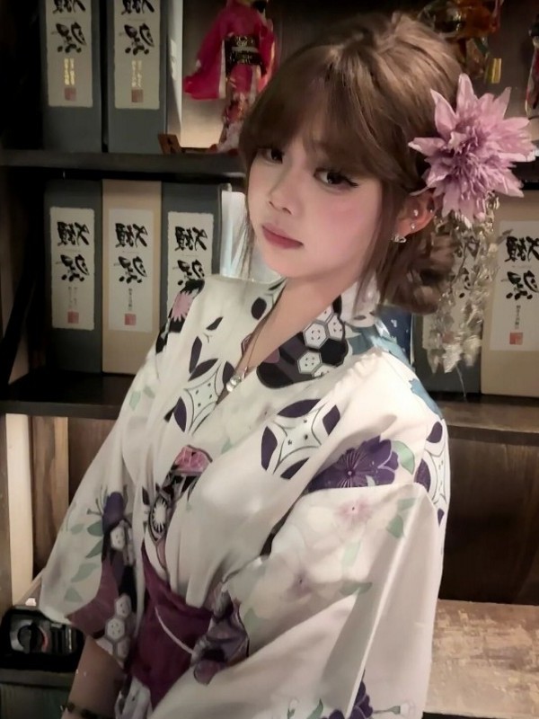 Women'S Formal Traditional Wear - Traditional Purple Kimono Bathrobe for Women