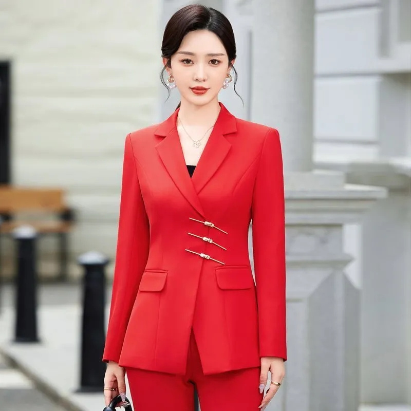 2025 Fashion White Red Black B - Women Formal Wear Blazer Set 评论和价格