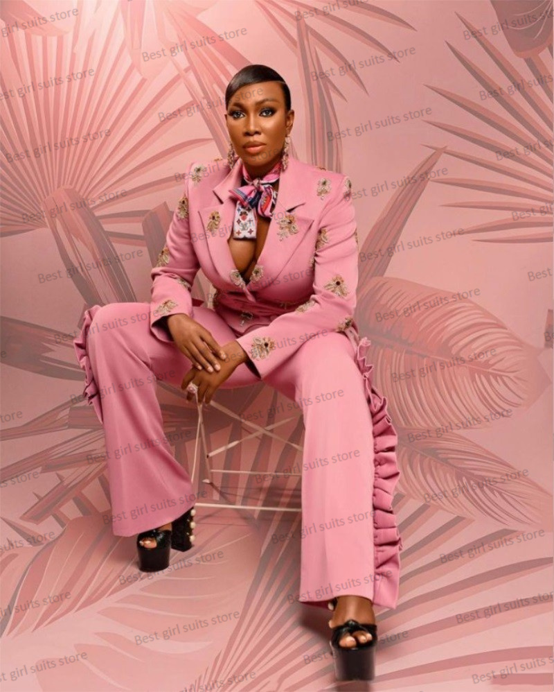 Pink Wedding Women Suit Set Bl - Women Formal Wear Blazer Set 评论和价格