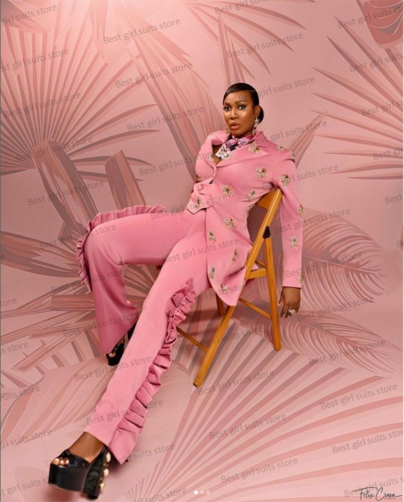 Pink Wedding Women Suit Set Bl - Women Formal Wear Blazer Set 评论和价格