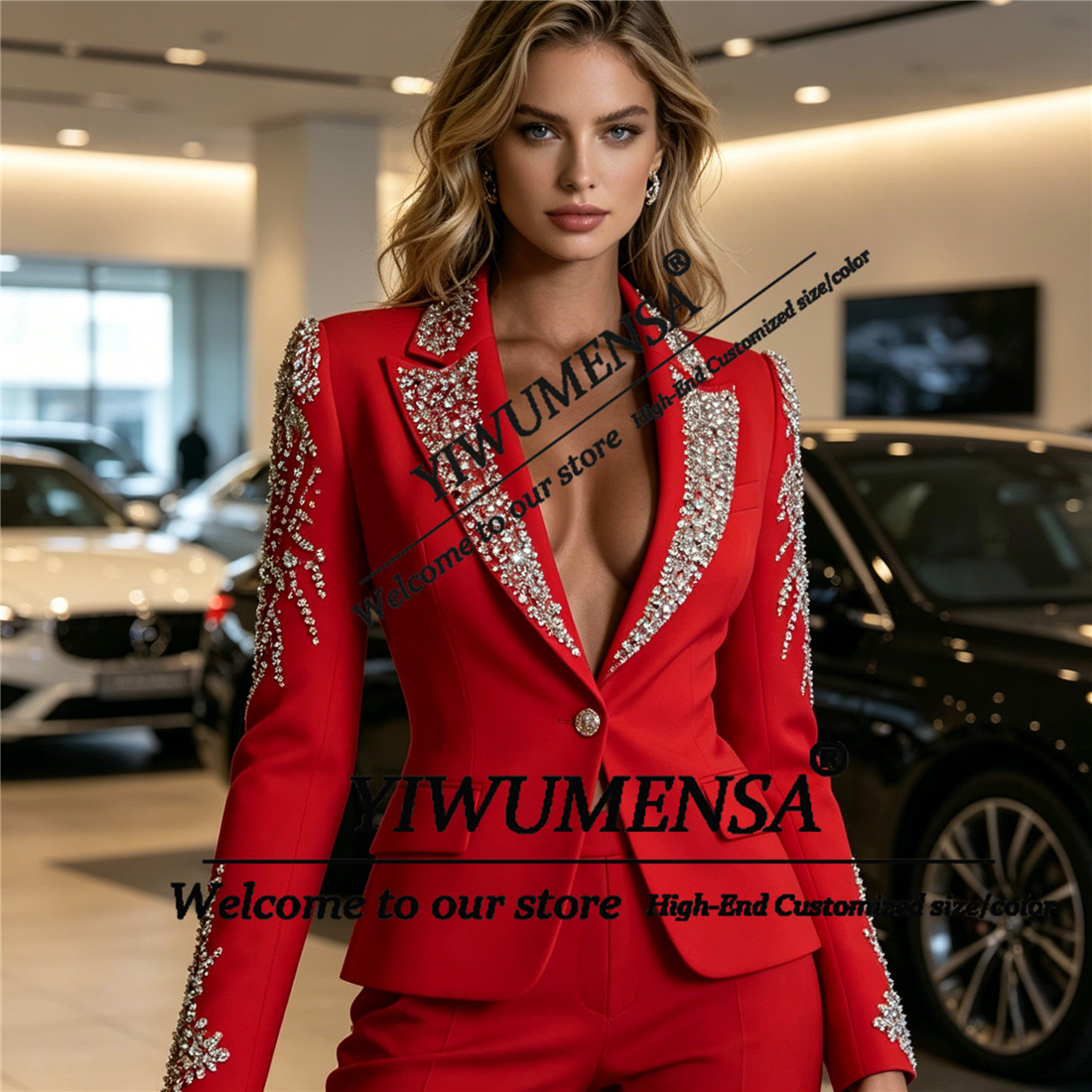 Luxury Women Suits 2 Pieces Se - Women'S Formal Wear With Pants 评论和价格