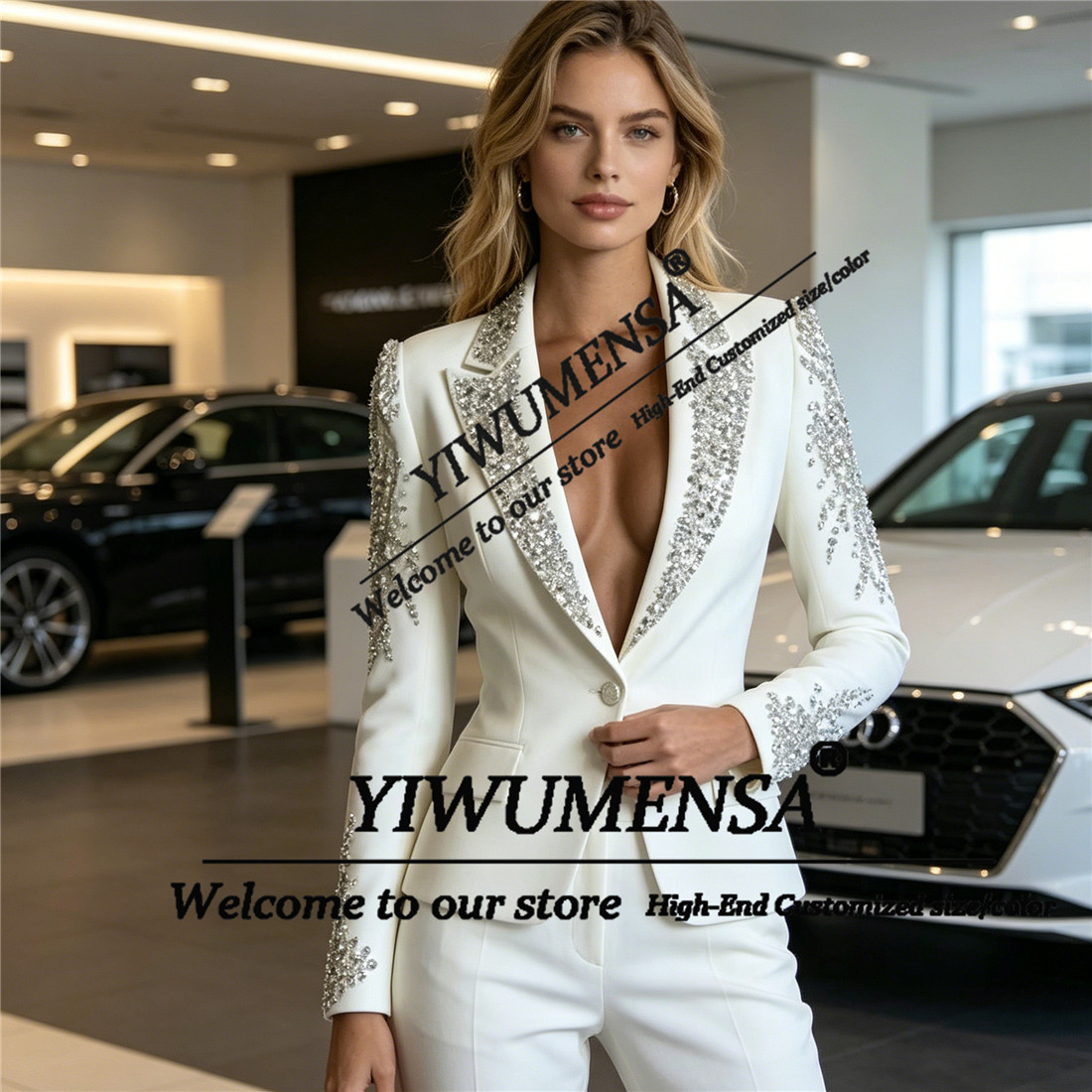 Luxury Women Suits 2 Pieces Se - Women'S Formal Wear With Pants 评论和价格