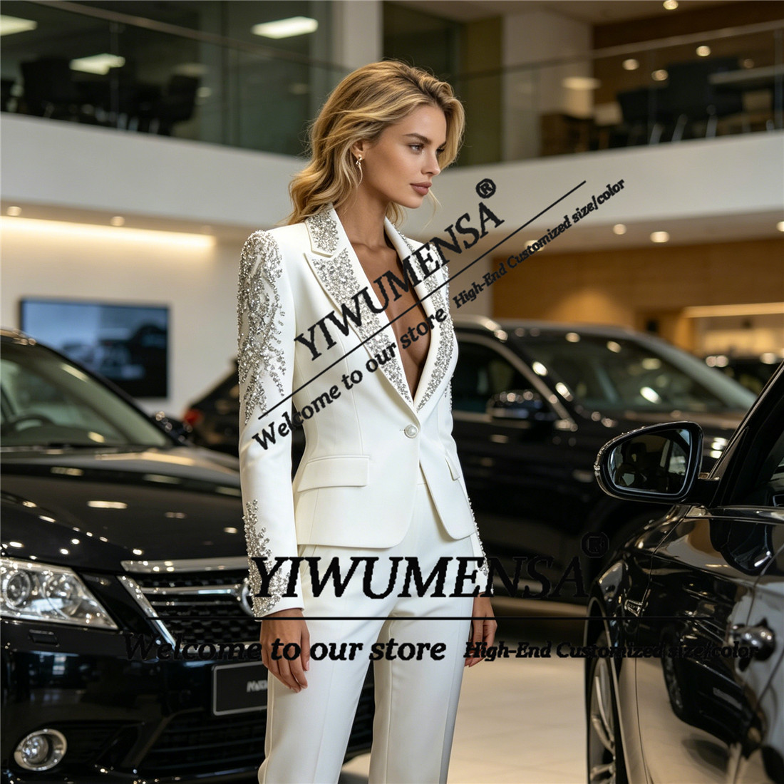 Luxury Women Suits 2 Pieces Se - Women'S Formal Wear With Pants 评论和价格