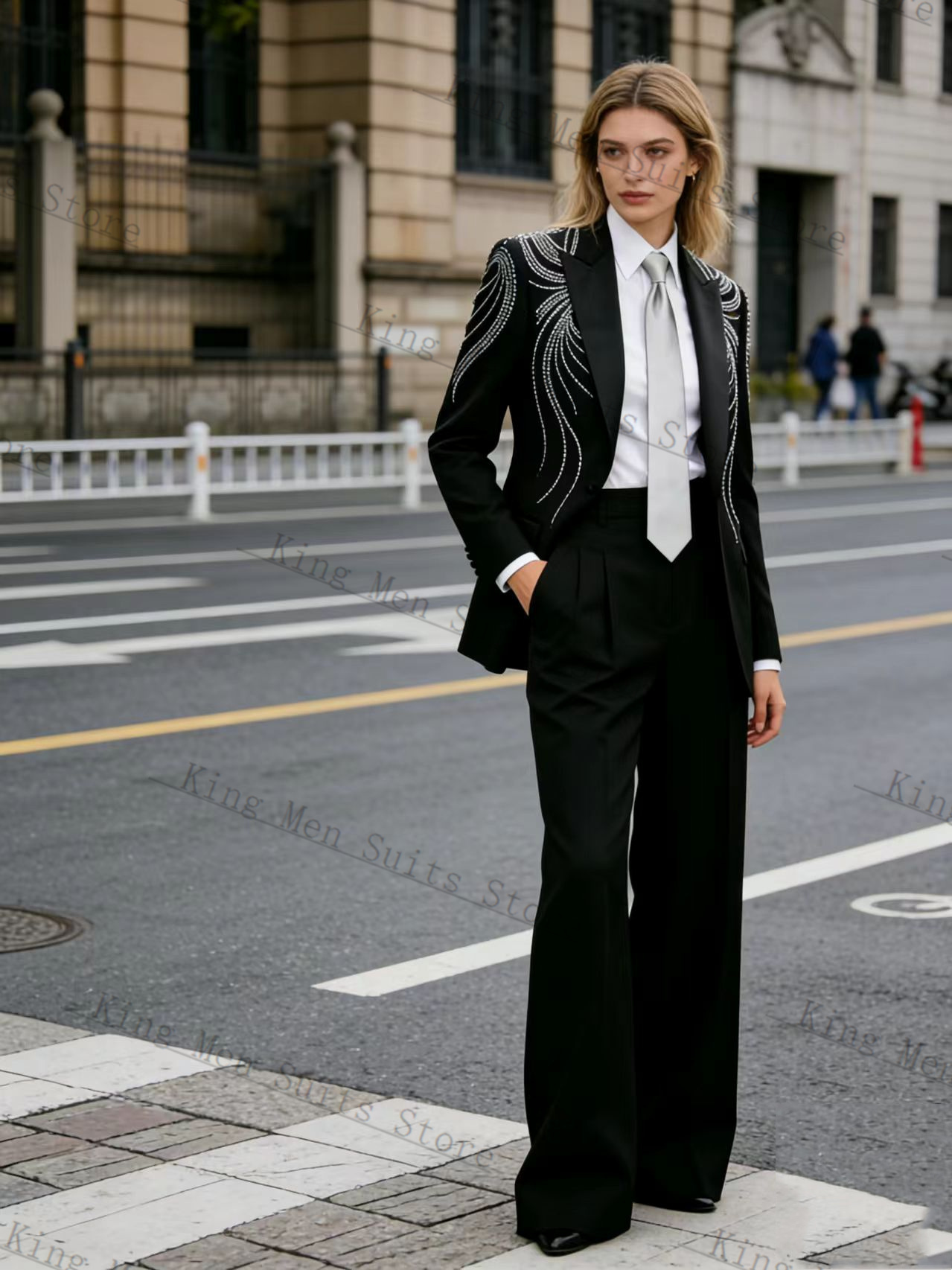 Black Women Suit Set 2 Pcs Bla - Women Formal Wear Blazer Set 评论和价格
