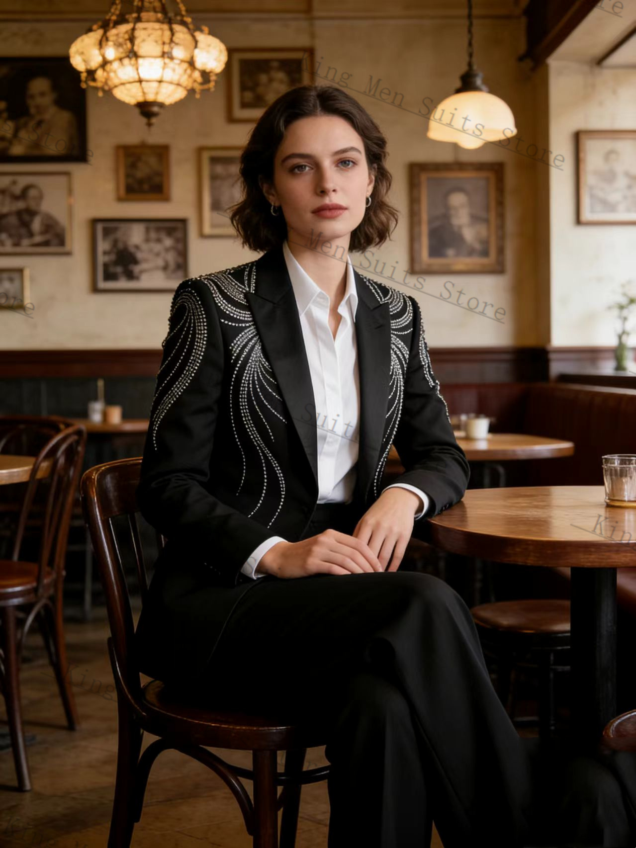 Black Women Suit Set 2 Pcs Bla - Women Formal Wear Blazer Set 评论和价格
