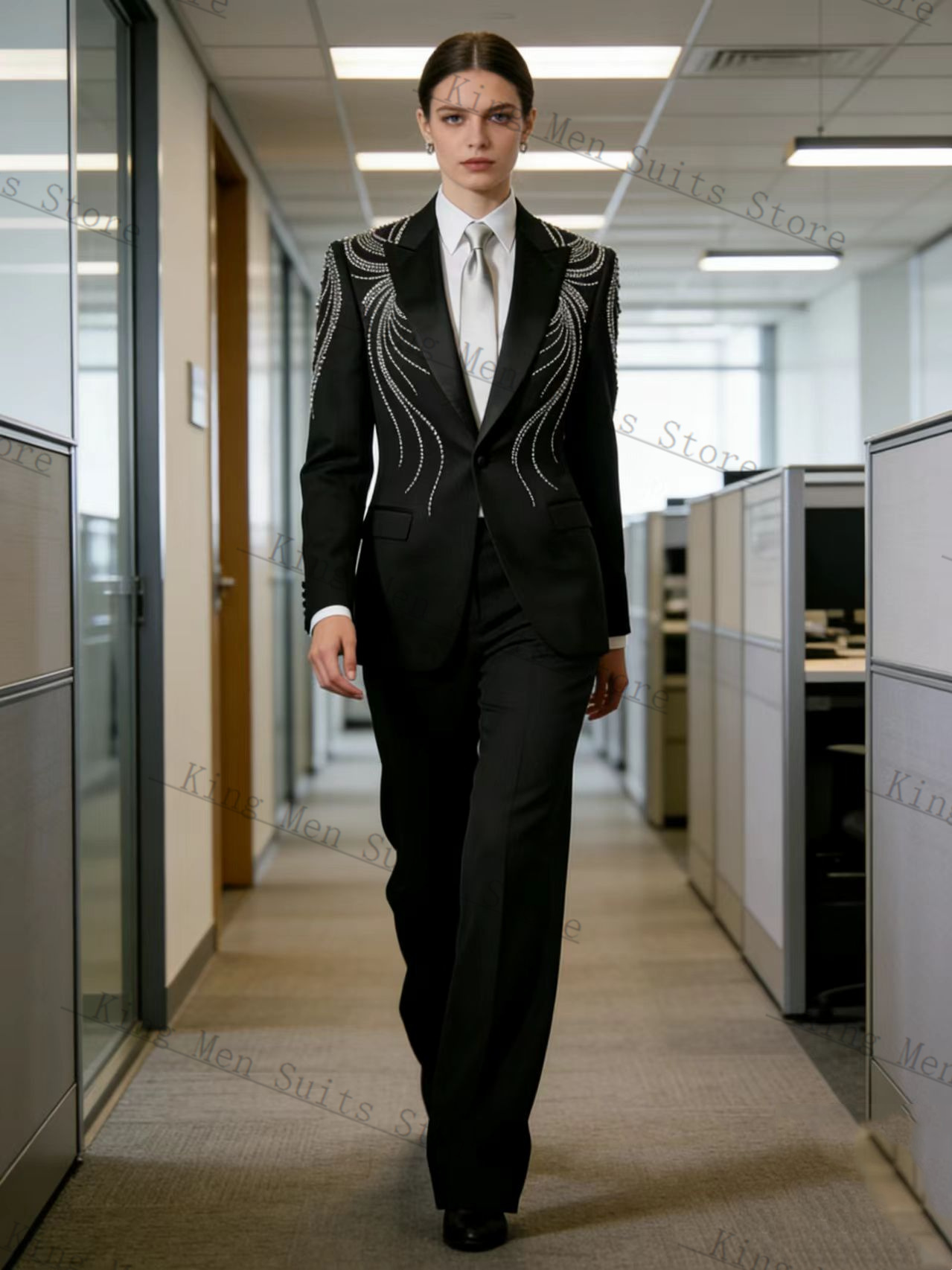 Black Women Suit Set 2 Pcs Bla - Women Formal Wear Blazer Set 评论和价格