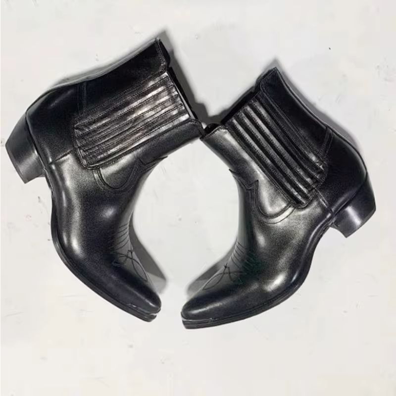 Men's Black Leather Western Ch - Women Formal Wear Western 评论和价格