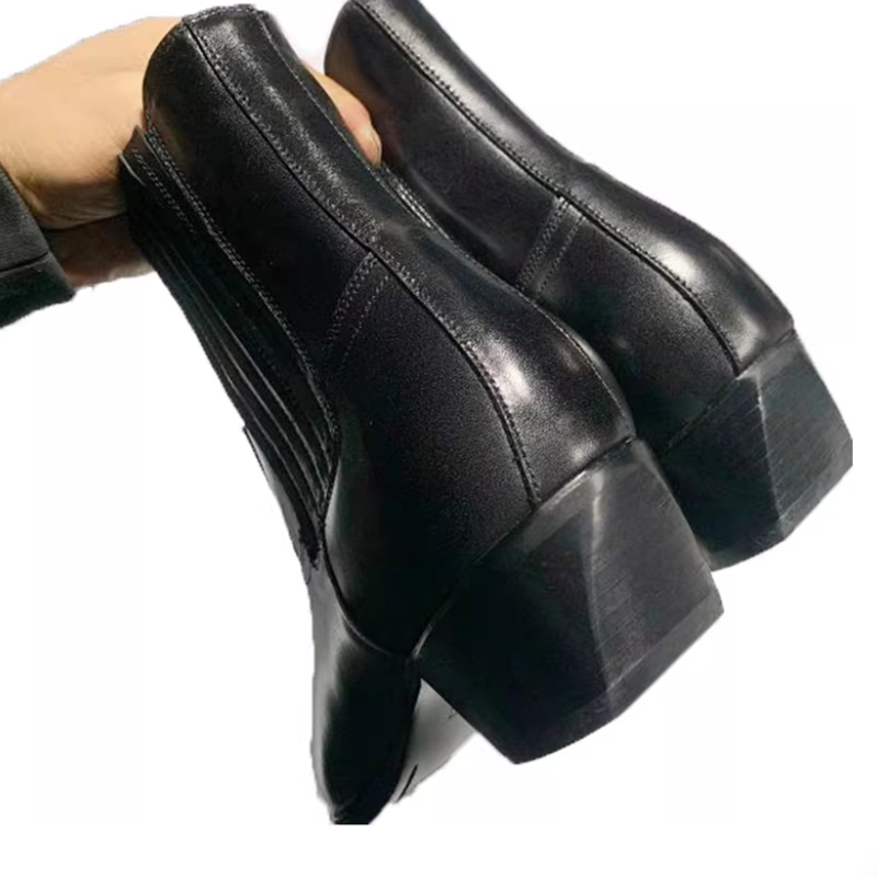 Men's Black Leather Western Ch - Women Formal Wear Western 评论和价格