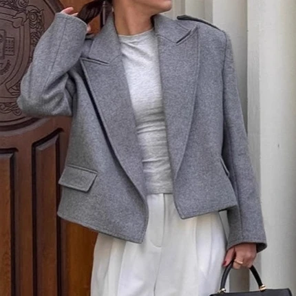 Women's Tweed Shoulder Pad Sui - Women Formal Wear Stitching 评论和价格