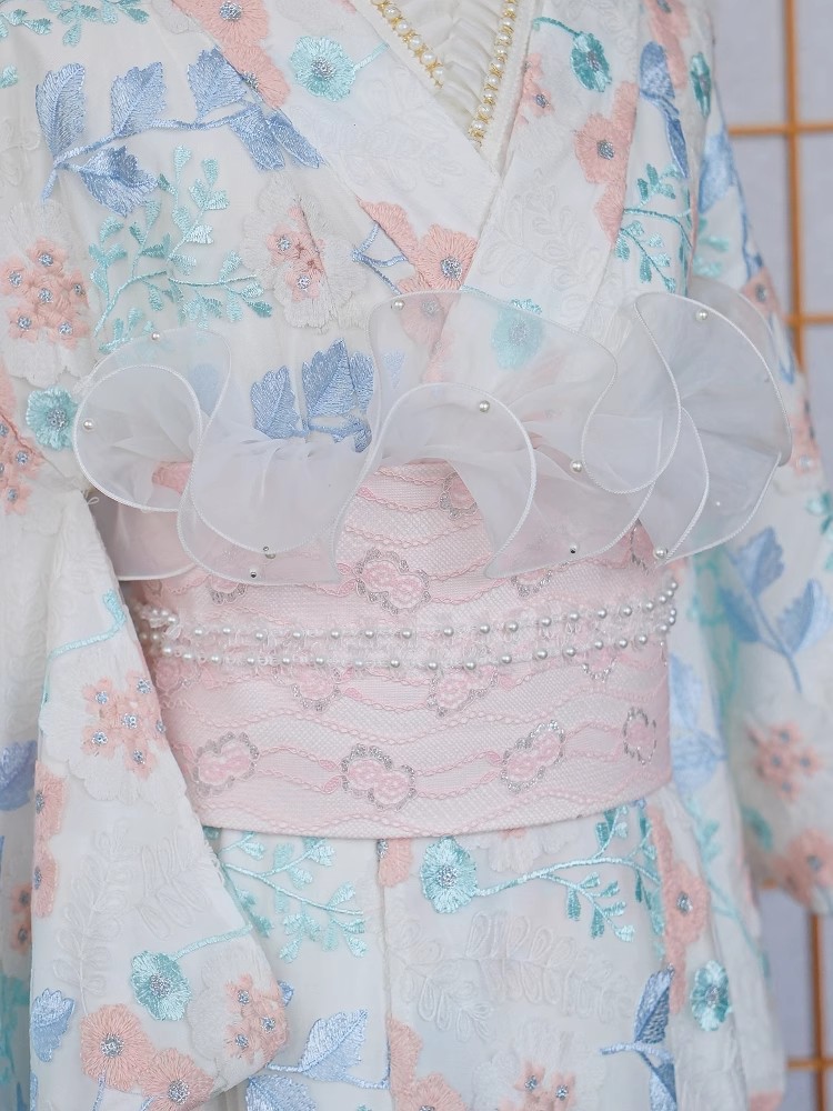 Lace-Trimmed Kimono Undergarme - Women'S Formal Traditional Wear 评论和价格