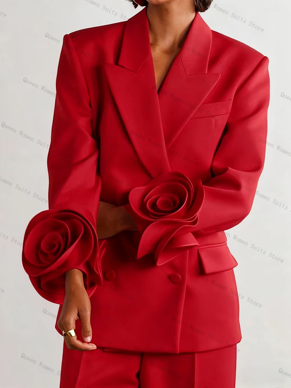 Luxury Red Women Suit Set 2 Pc - Women Formal Wear Blazer Set 评论和价格