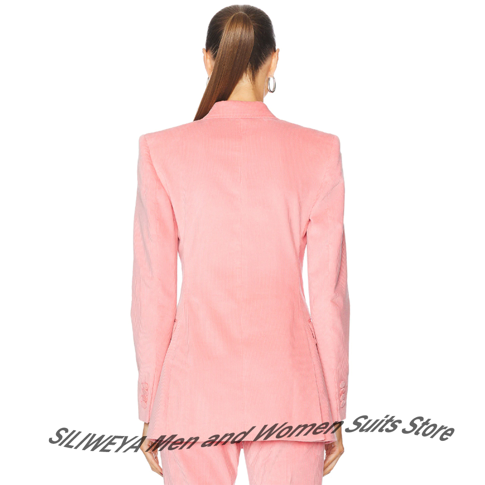 Feminine Pink Corduroy 2Piece  - Women Formal Wear Look 评论和价格