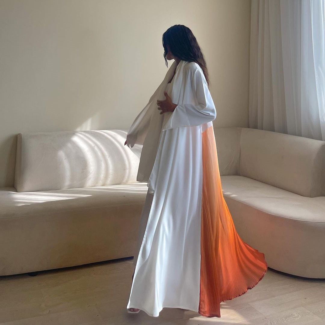 Muslim Women Pleated Abaya Dre - Women Formal Wear Stitching 评论和价格